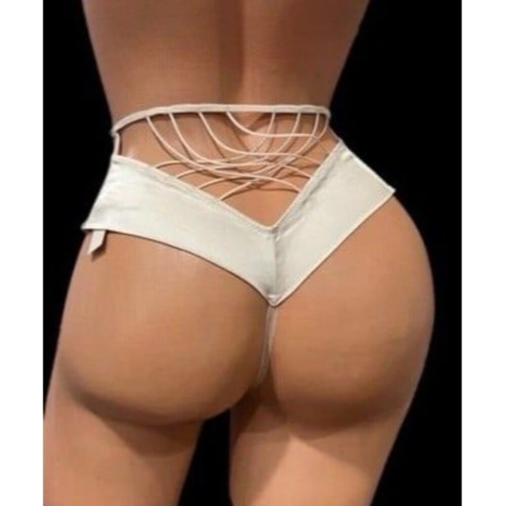 VS High Waist Thong Panty Strappy Starburst Nude Medium Womens Panties Intimates